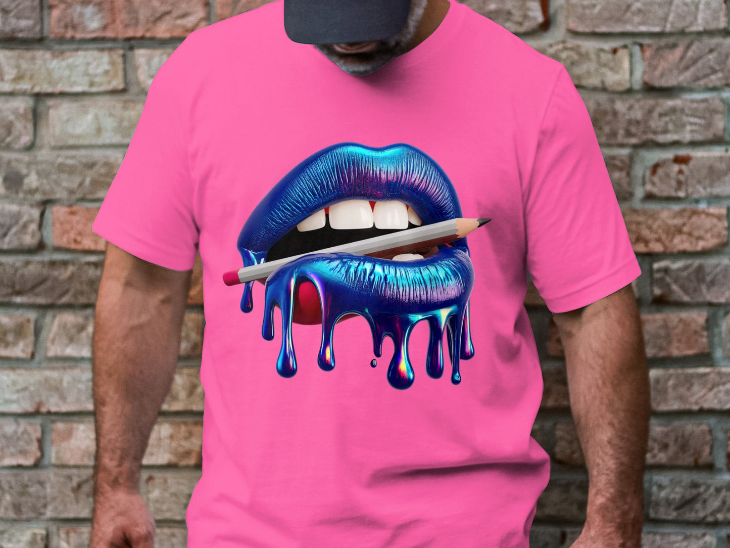Creative Kiss Tee - Luscious Lips & Pencil Drip Art