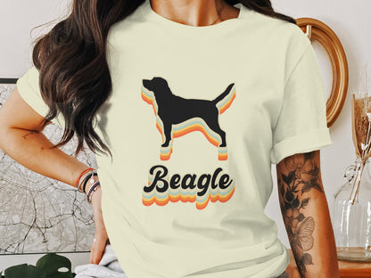 Retro Beagle Boogie - 70's Vintage Beagle Silhouette Tee