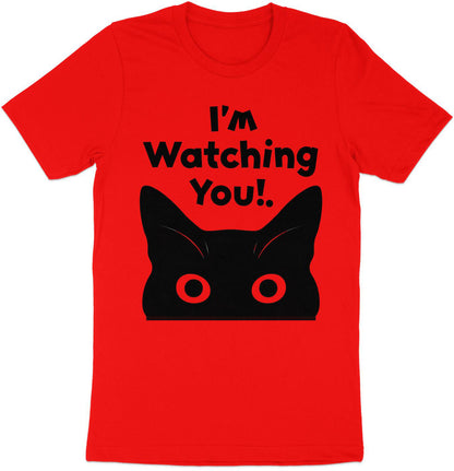 I'm Watching You! Cat Silhouette Tee - Whimsical Feline Fashion