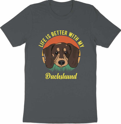 Grassy Gaze - 'Life is Better with My Dachshund' Circular Dog Tee
