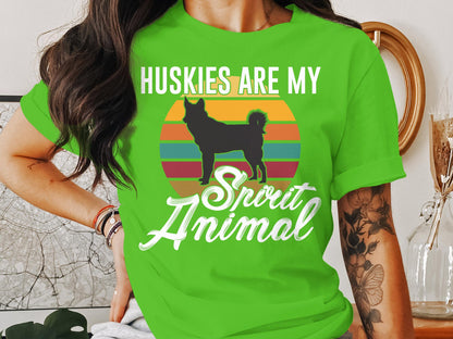 Retro Spirit Husky - 'Huskies are My Spirit Animal' Tee