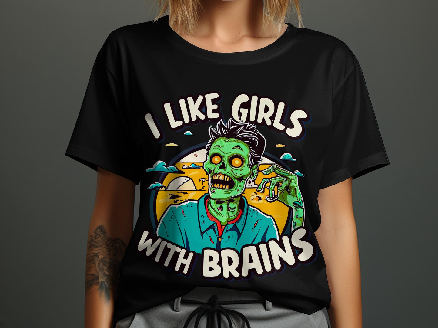 Undead Compliments T-Shirt – 'I Like Girls with Brains'"