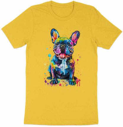 Color Splash French Bulldog Graphic Tee - Vibrant and Playful Design