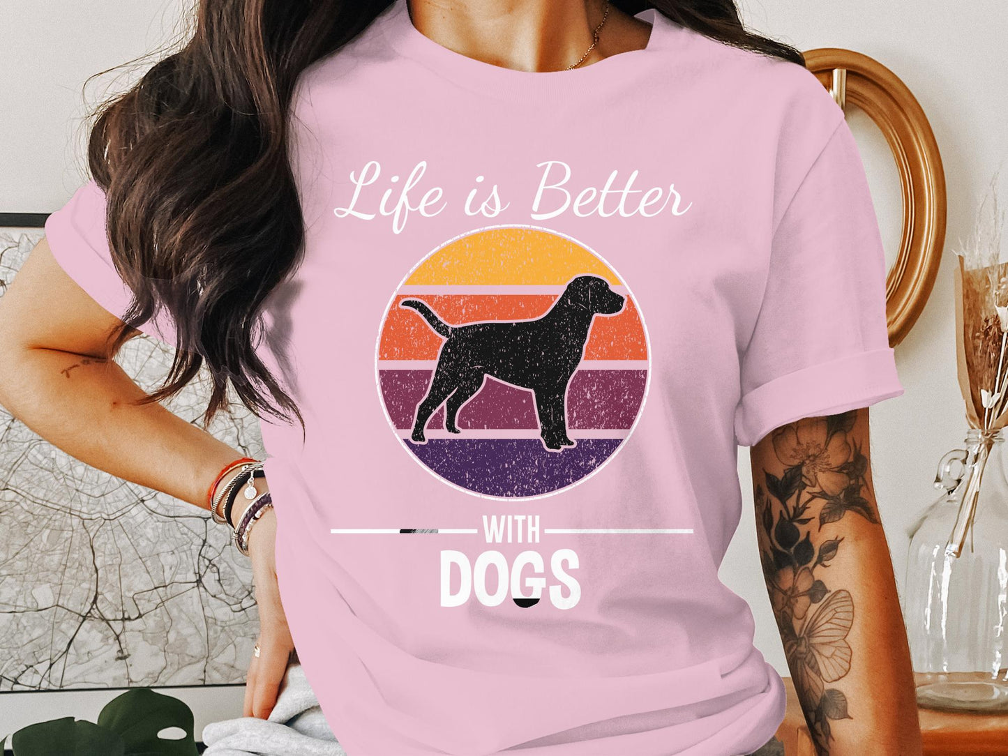 Vintage Canine Summit - 'Life Is Better With Dogs' Retro Tee