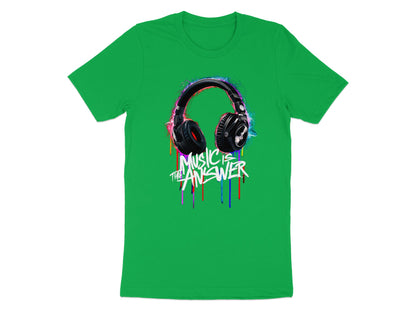 DJ Headphones - 'Music Is The Answer' Graffiti Headphones Tee