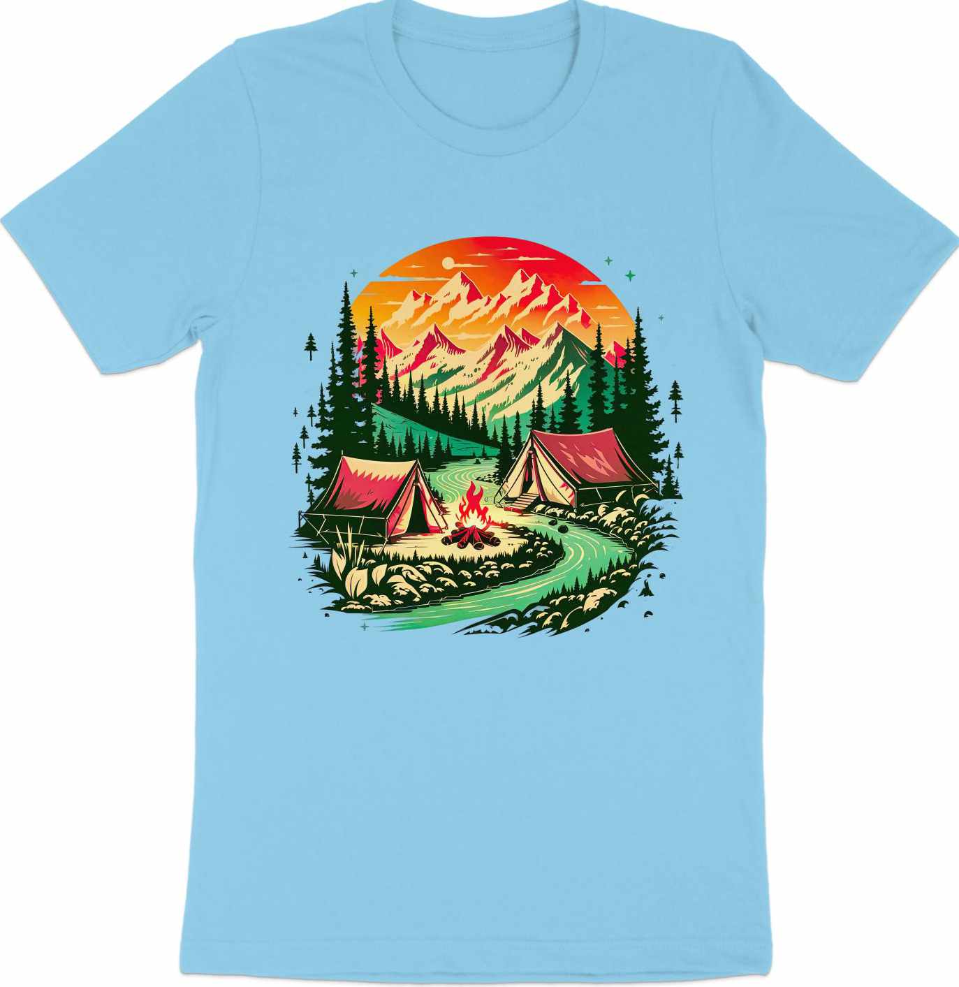 Bonfire Bliss by the River Tee – Embrace the Wilderness