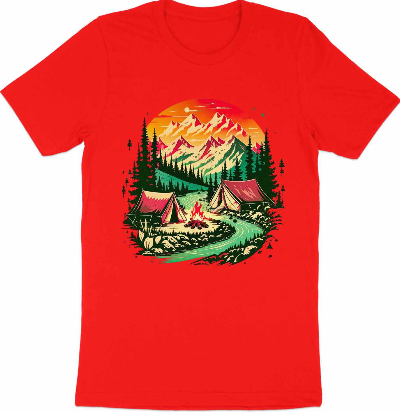 Bonfire Bliss by the River Tee – Embrace the Wilderness