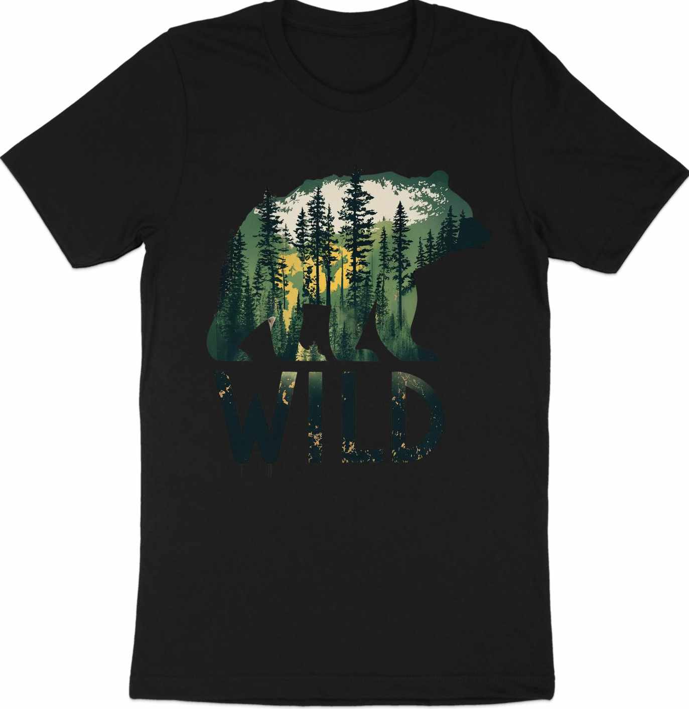 Wilderness Echo - Bear And Forest Vector Tee