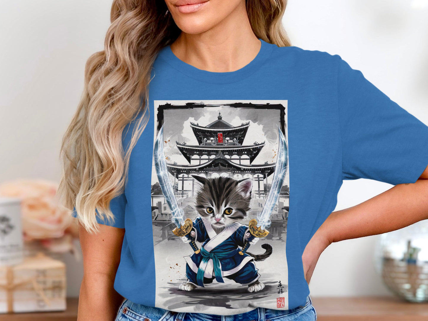 Samurai Kitten - Epic Warrior Cat Graphic Tee