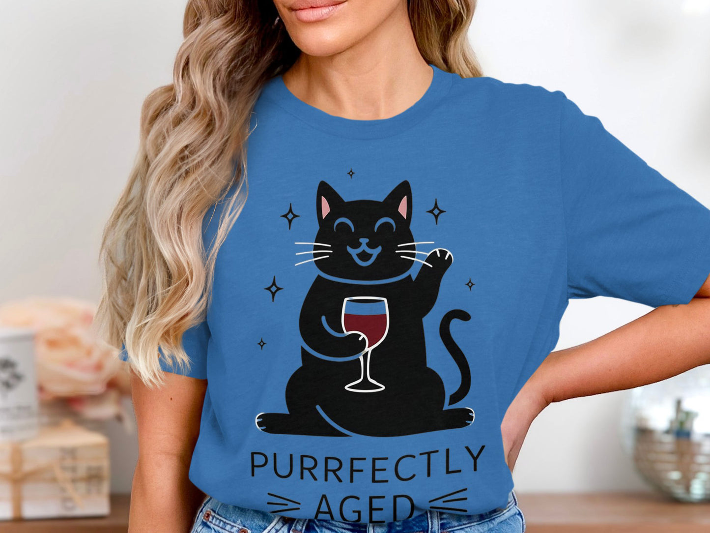 Purrfectly Aged - Wine Connoisseur Cat Tee