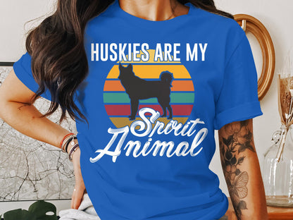 Retro Spirit Husky - 'Huskies are My Spirit Animal' Tee