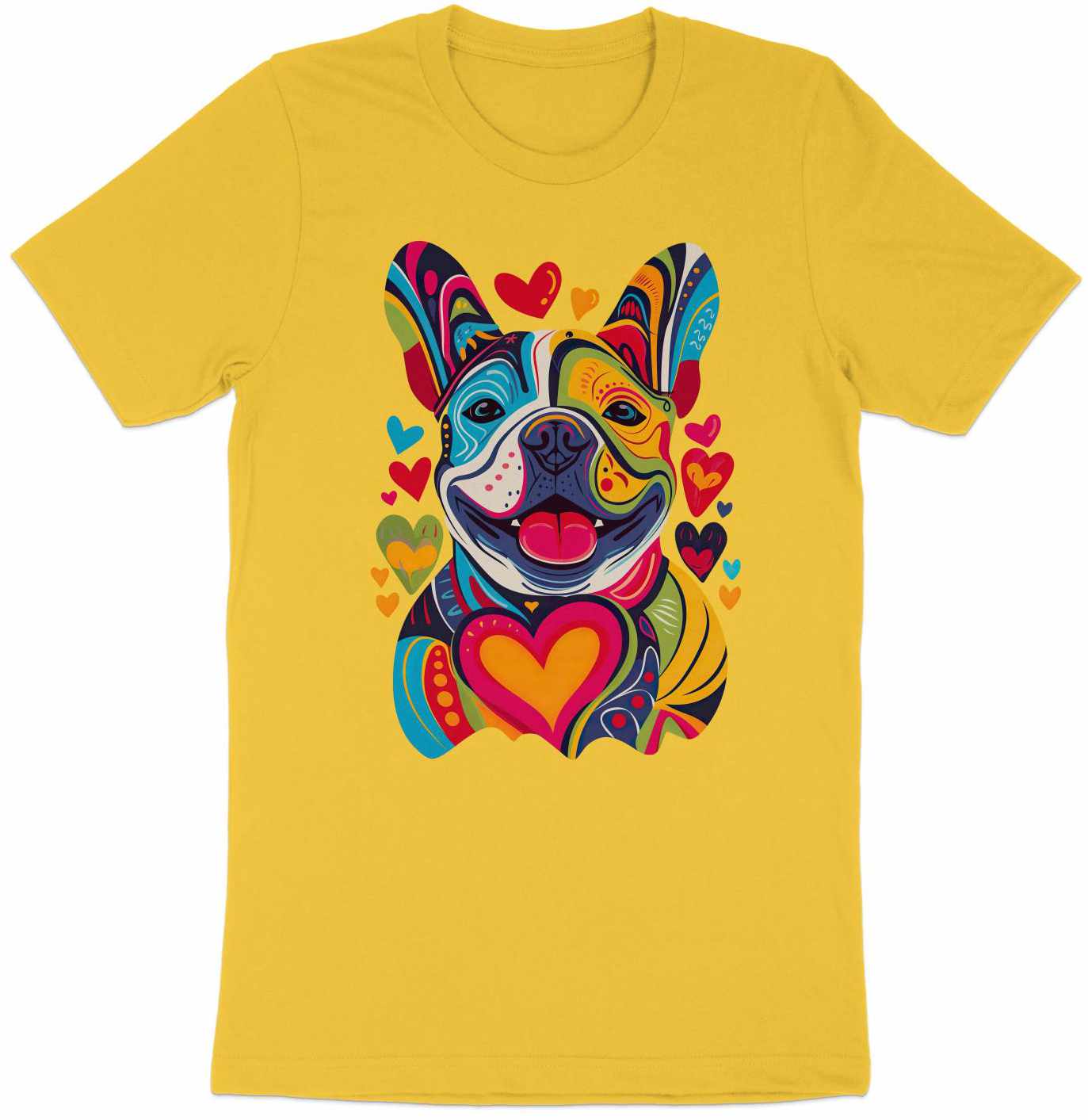 French Bulldog Festival of Hearts Tee - Vibrant & Loving