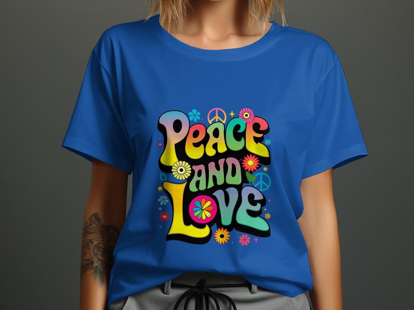 Peace and Love Tee - Groovy Flower Power Revolution