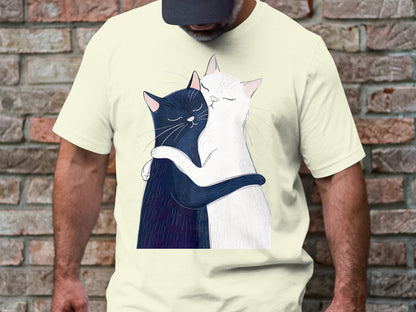 Yin Yang Cat Hug T-Shirt – Celebrating Togetherness