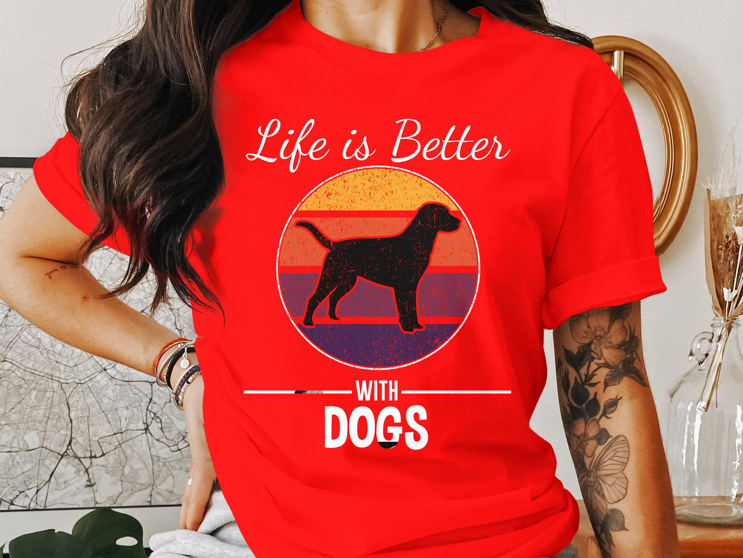 Vintage Canine Summit - 'Life Is Better With Dogs' Retro Tee