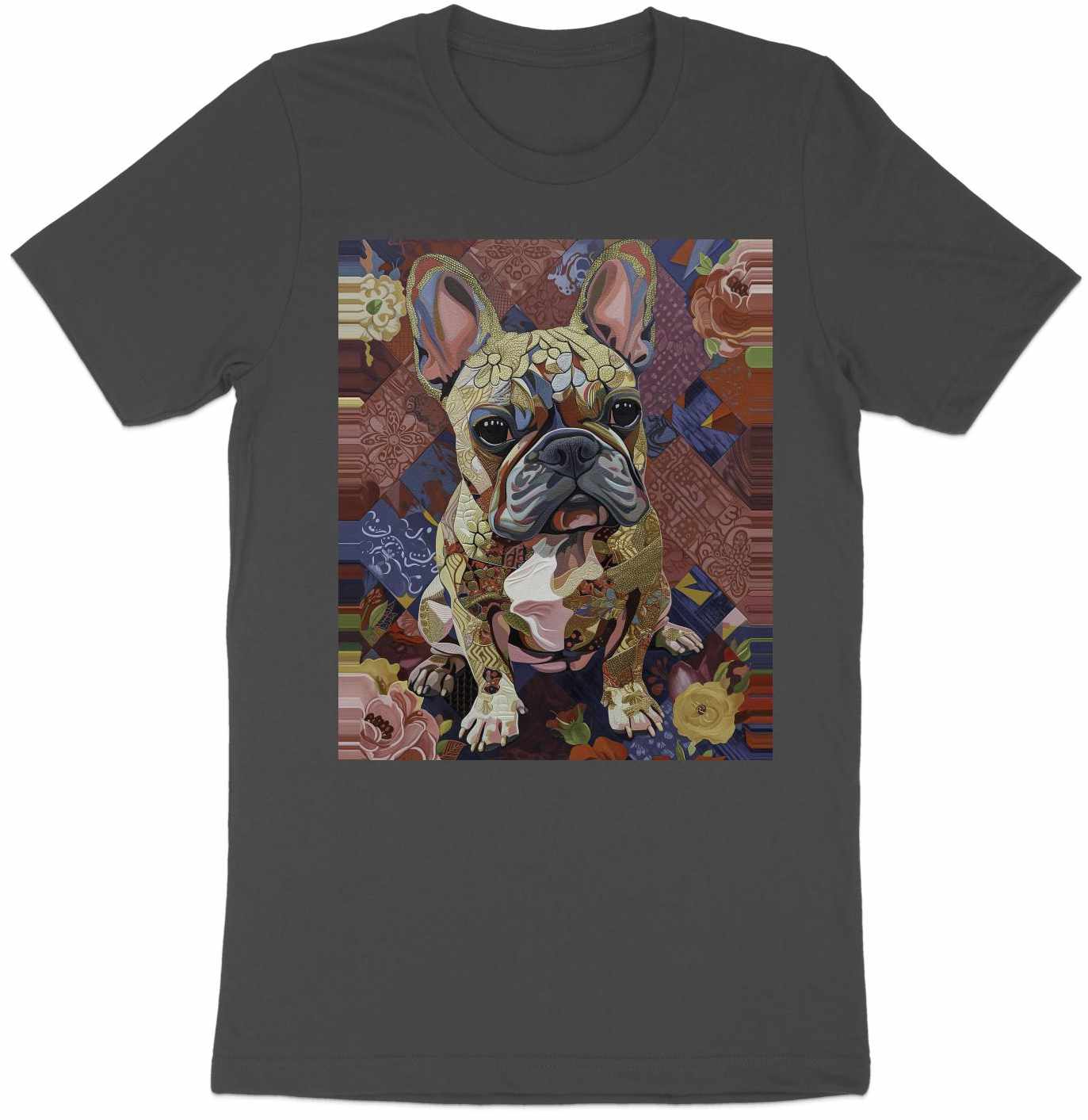 Frenchie in Floral Tee - Petals of Personality