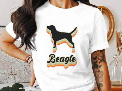 Retro Beagle Boogie - 70's Vintage Beagle Silhouette Tee