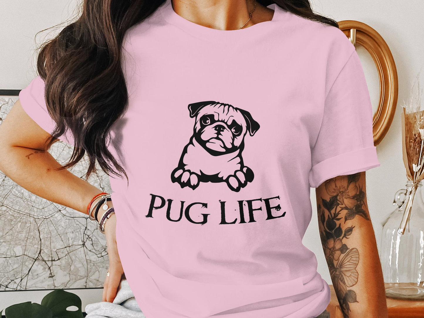 Pug Life Cartoon Tee - Embrace the Pug Attitude