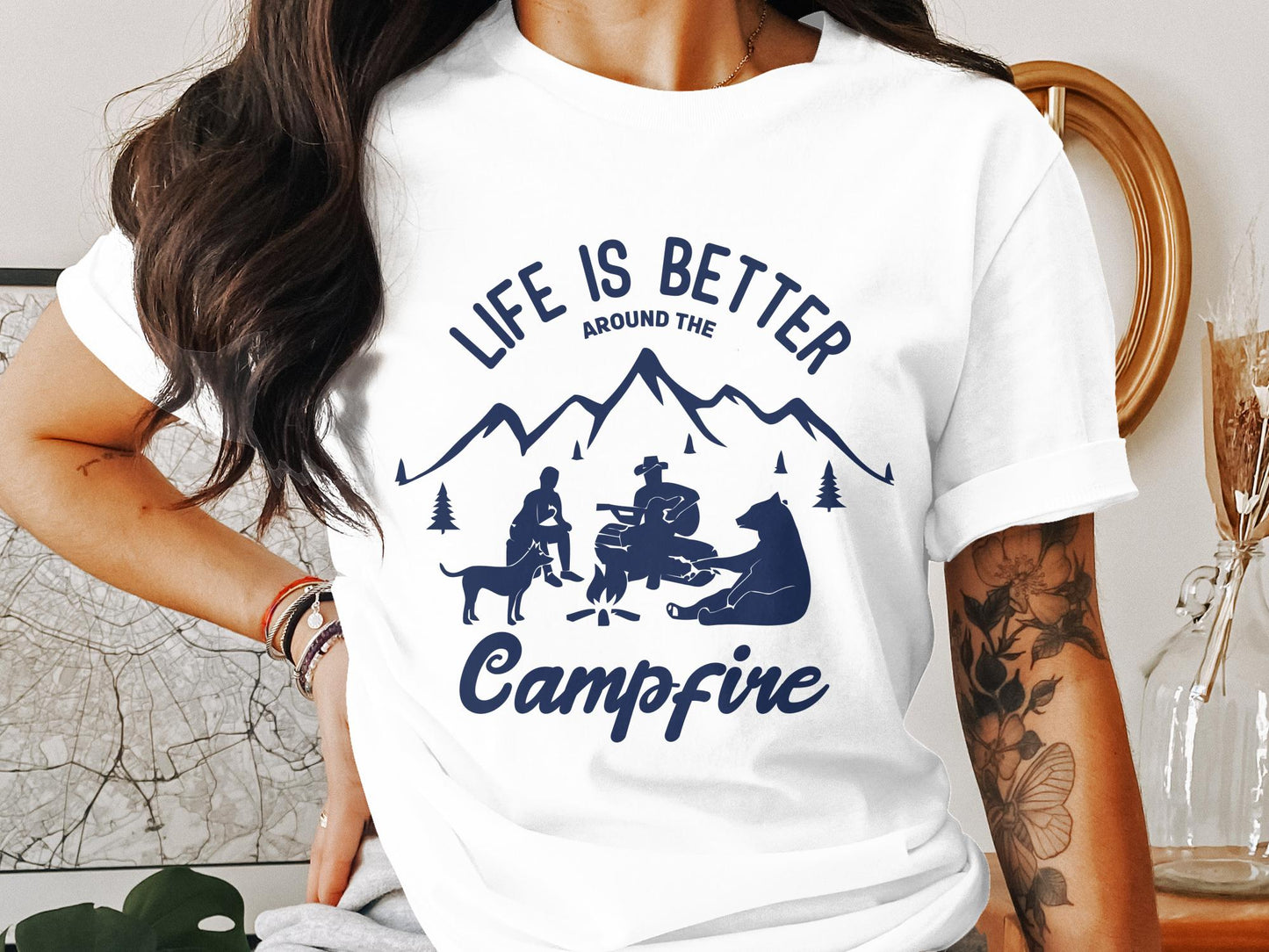 Life is Better Around the Campfire Cozy Campfire T-Shirt