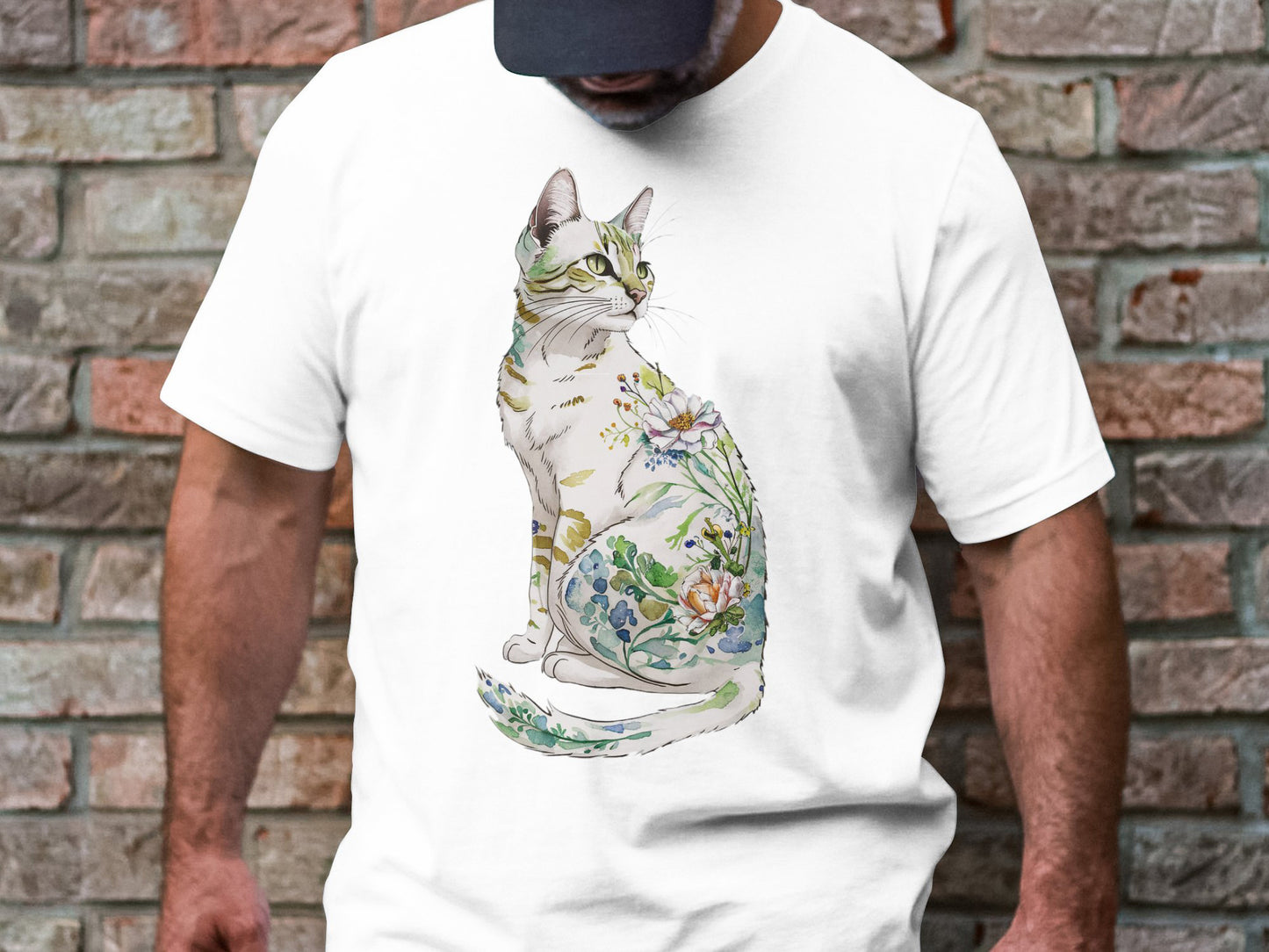 Nature’s Purrfection Watercolor Cat T-Shirt