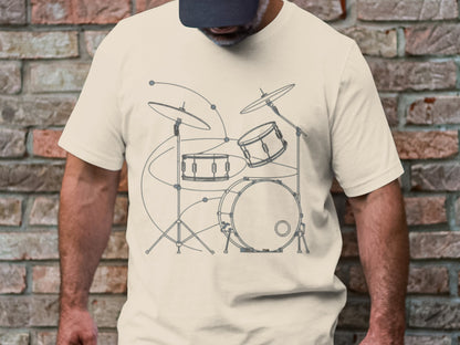 Rhythm And Lines - Minimalist Drummer Tee
