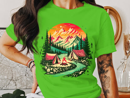 Bonfire Bliss by the River Tee – Embrace the Wilderness