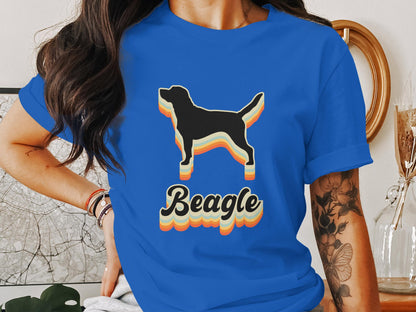 Retro Beagle Boogie - 70's Vintage Beagle Silhouette Tee