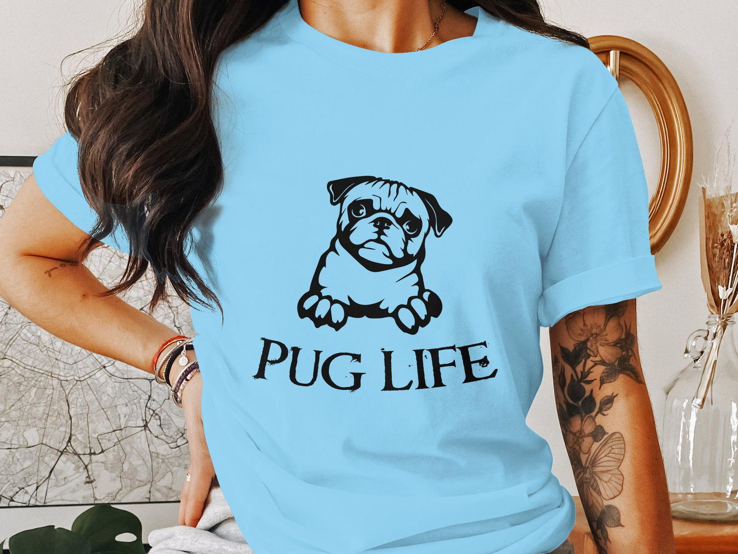 Pug Life Cartoon Tee - Embrace the Pug Attitude