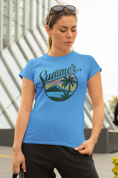 Summer Vibes - Tropical Sunset Graphic Tee