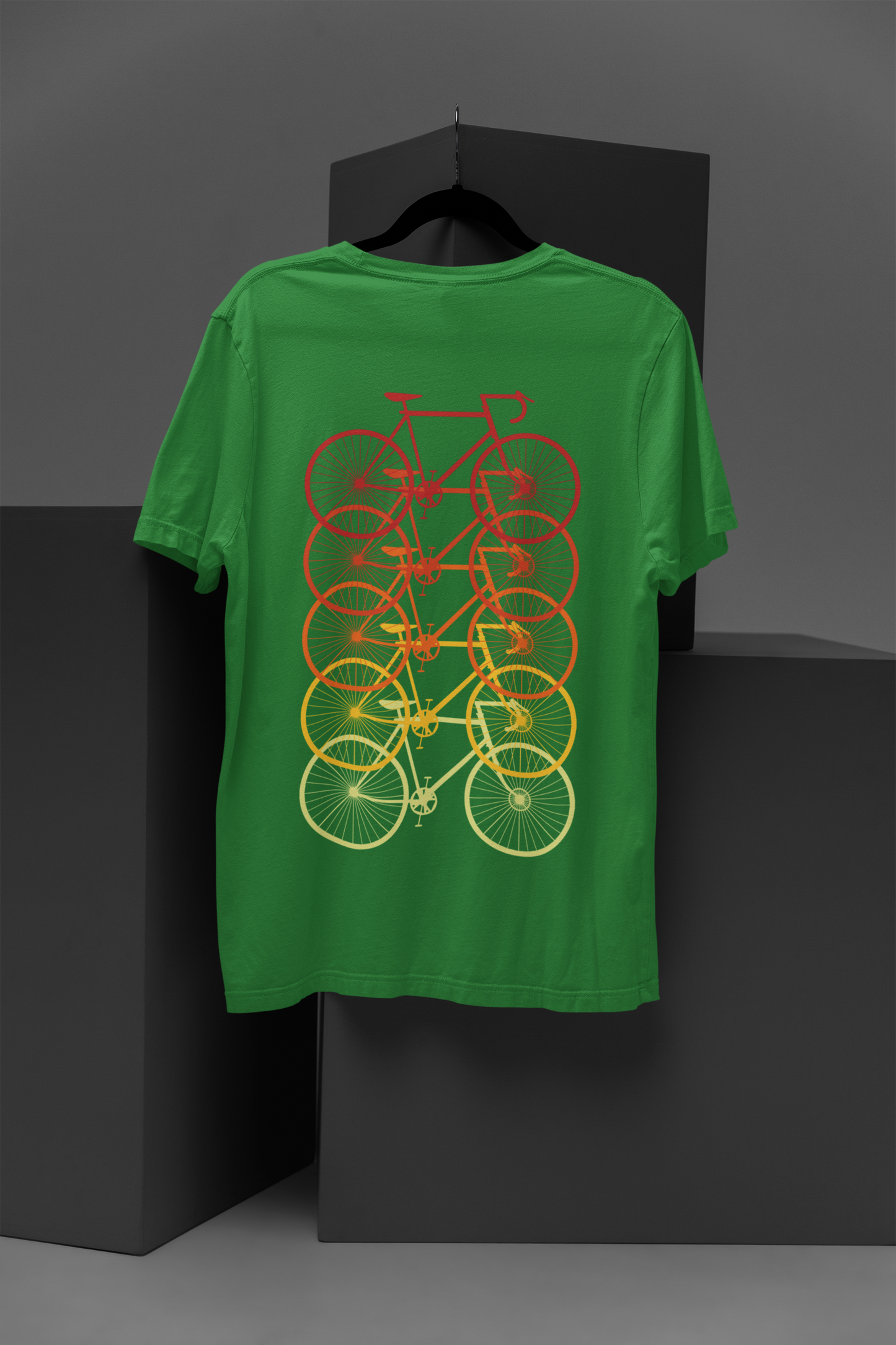 Ombre Cycling Graphic - Red to Yellow Gradient T-Shirt