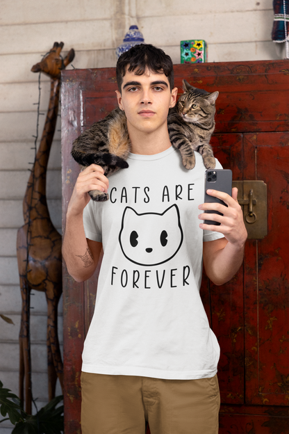 Eternal Feline Charm - 'Cats Are Forever' Sketch Tee