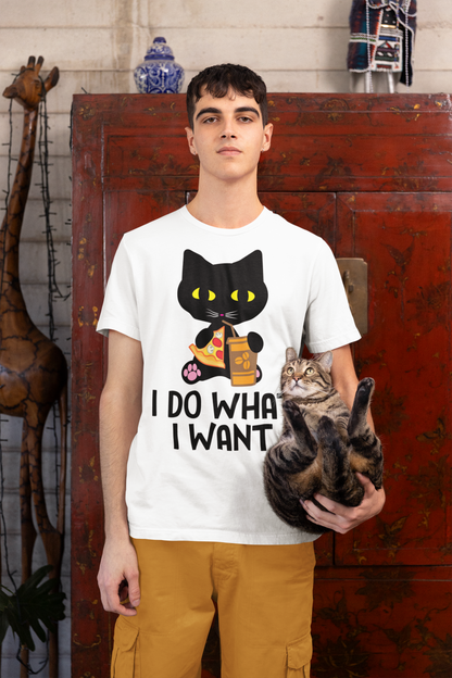 Caffeine And Crusts – The Purrizza Cat Flat Vector Tee