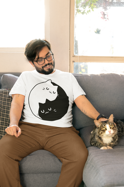 Kitty Zen Circle Tee - The Art of Cat Ying Yang
