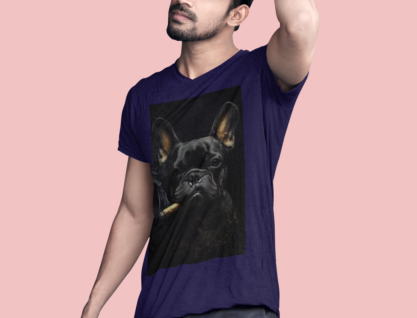 The Brooding Frenchie Tee - Edgy Elegance