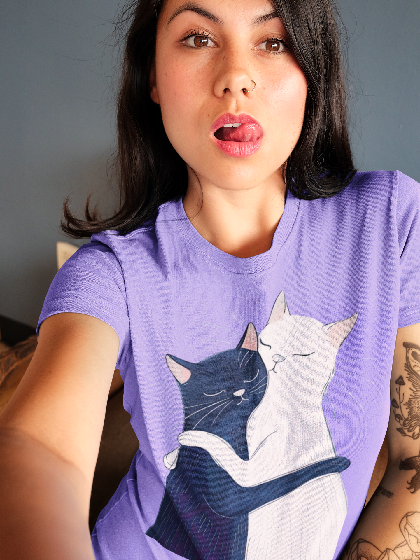 Yin Yang Cat Hug T-Shirt – Celebrating Togetherness
