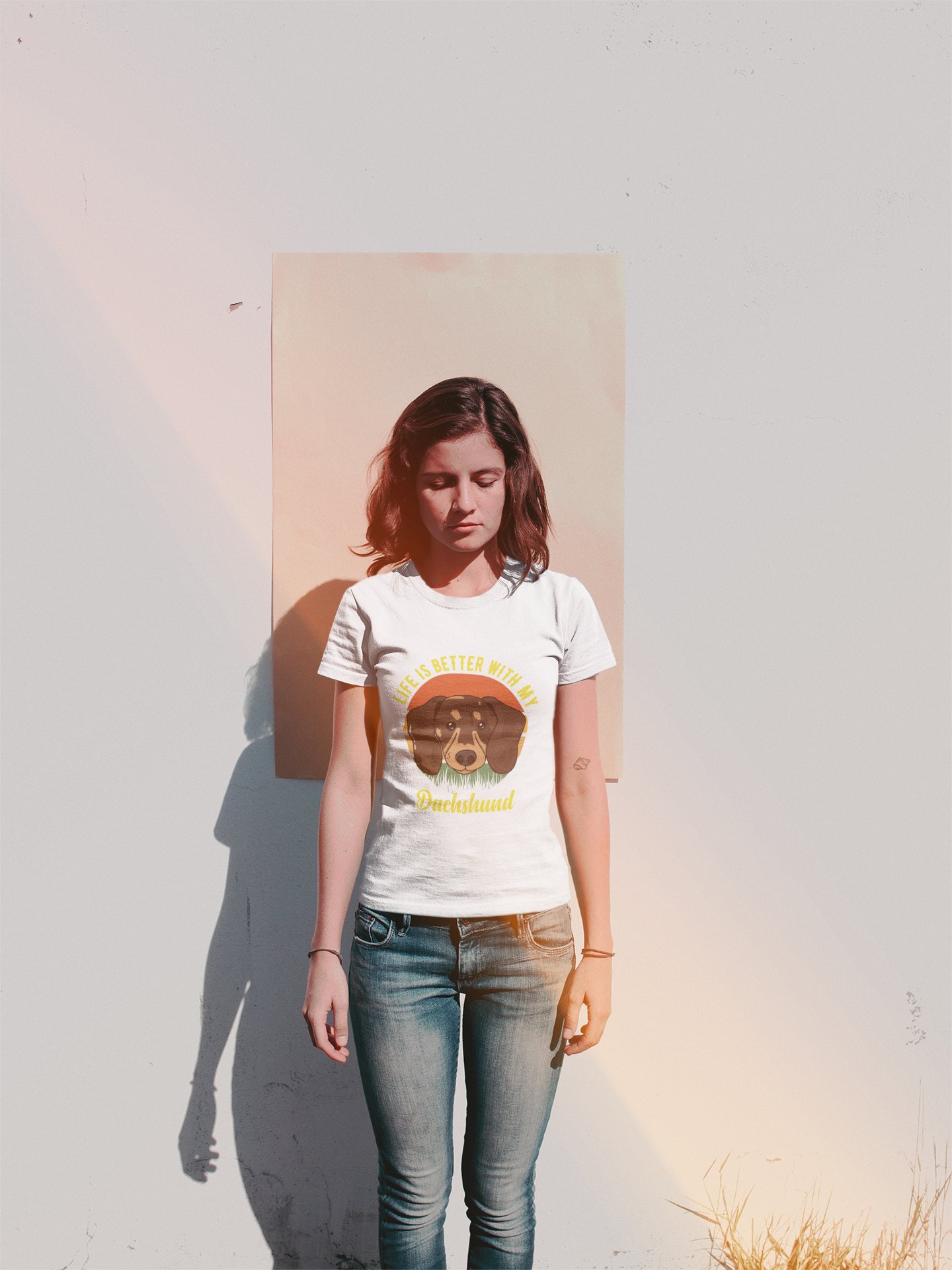 Grassy Gaze - 'Life is Better with My Dachshund' Circular Dog Tee