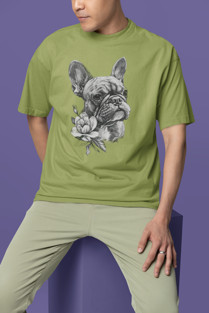 Frenchie Florals Tee - Elegance Meets Whimsy