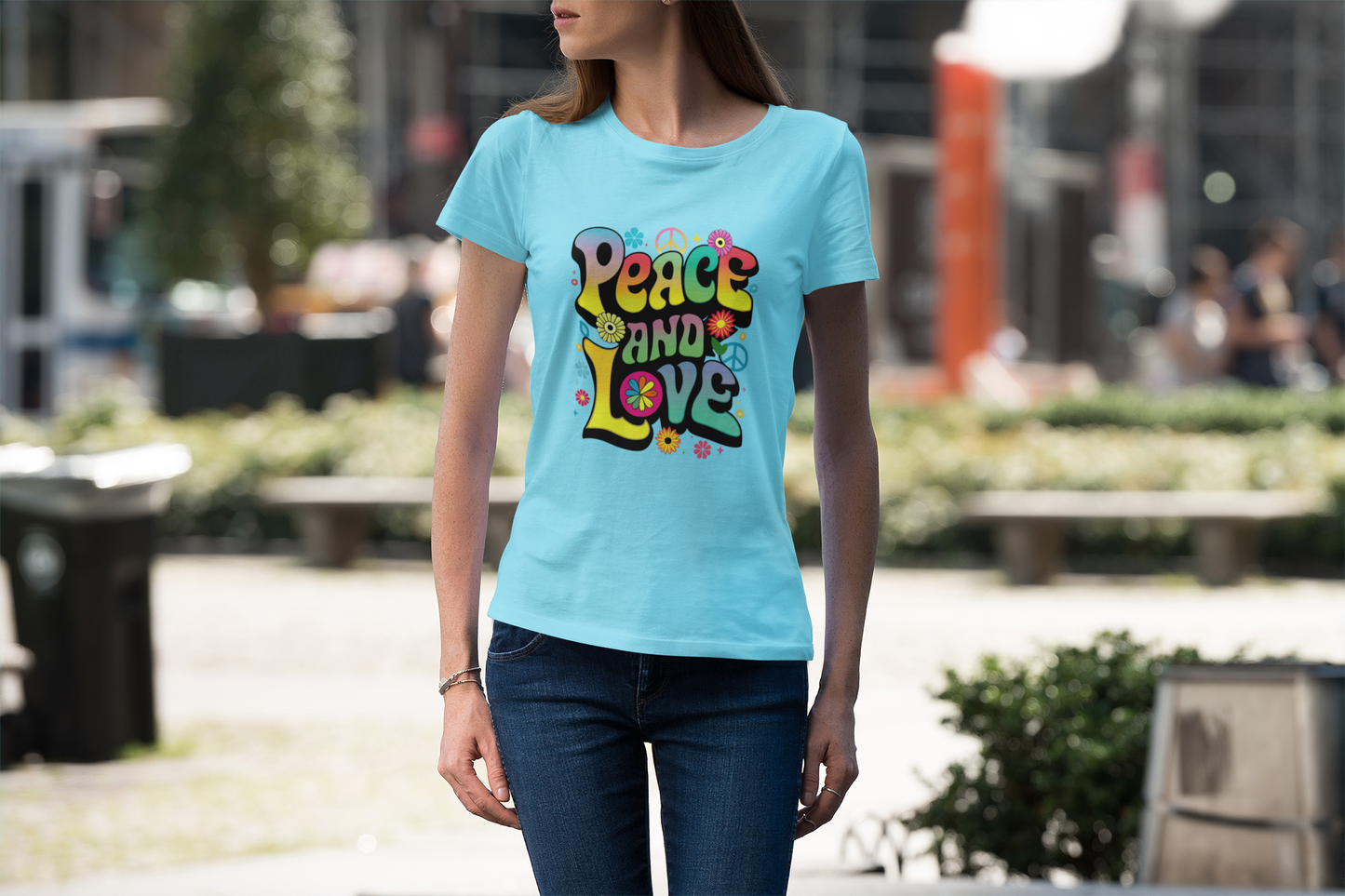 Peace and Love Tee - Groovy Flower Power Revolution
