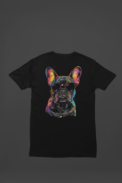 Vibrant Pup Tee - Frenchie Charm with a Colorful Twist!