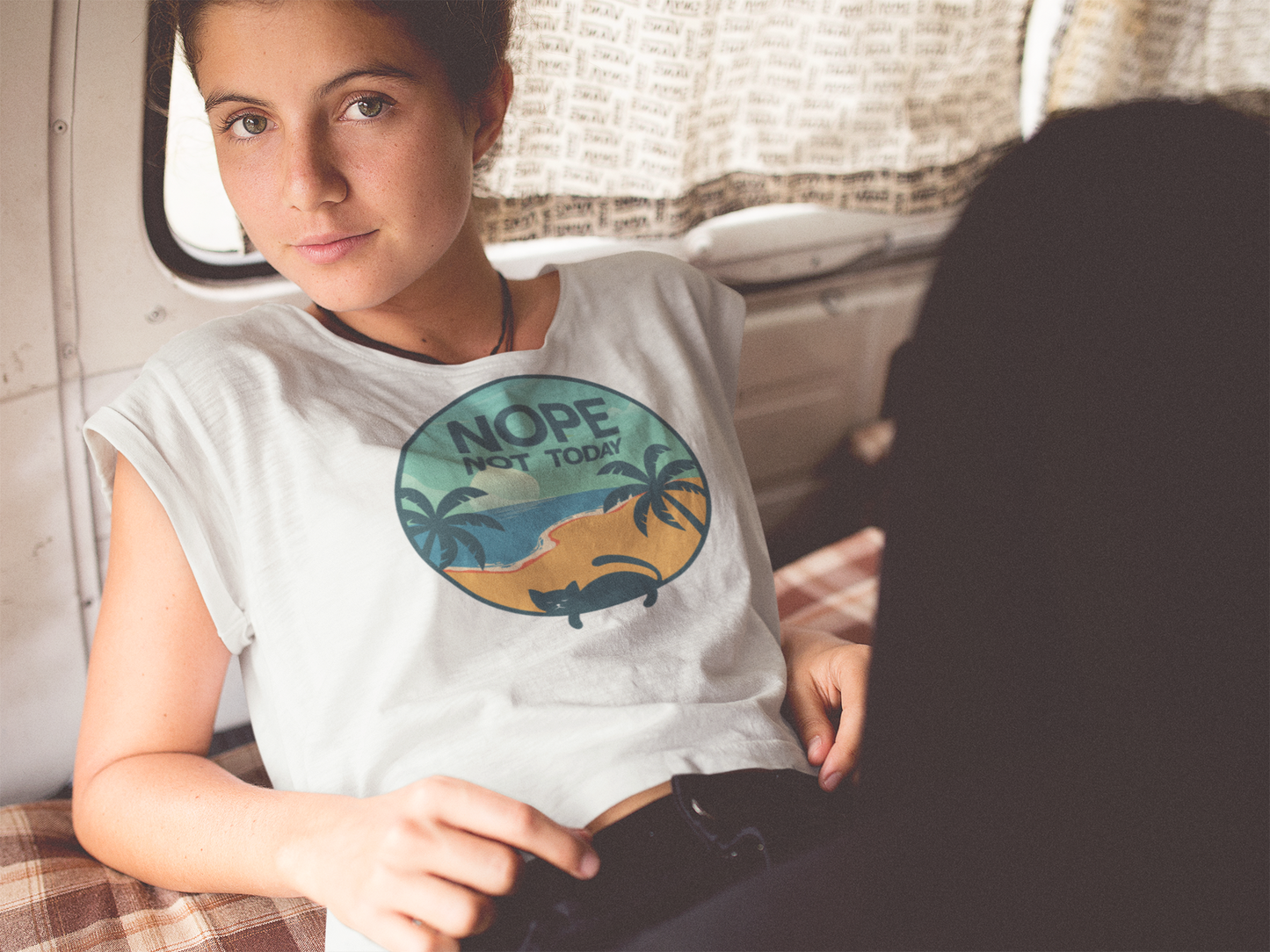 Beachside Feline Retreat Tee - NOPE Not Today