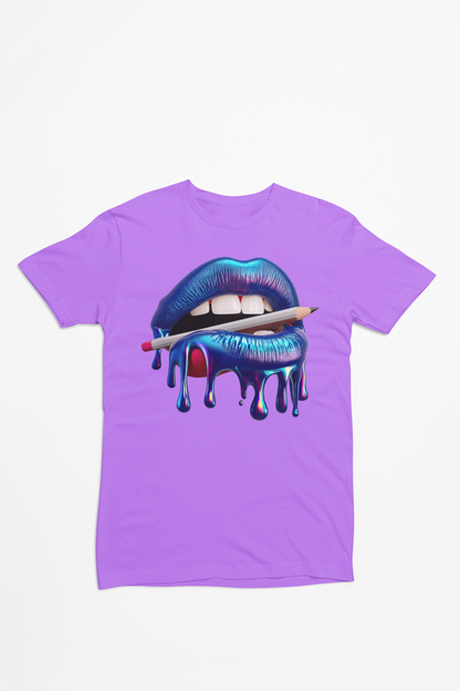 Creative Kiss Tee - Luscious Lips & Pencil Drip Art