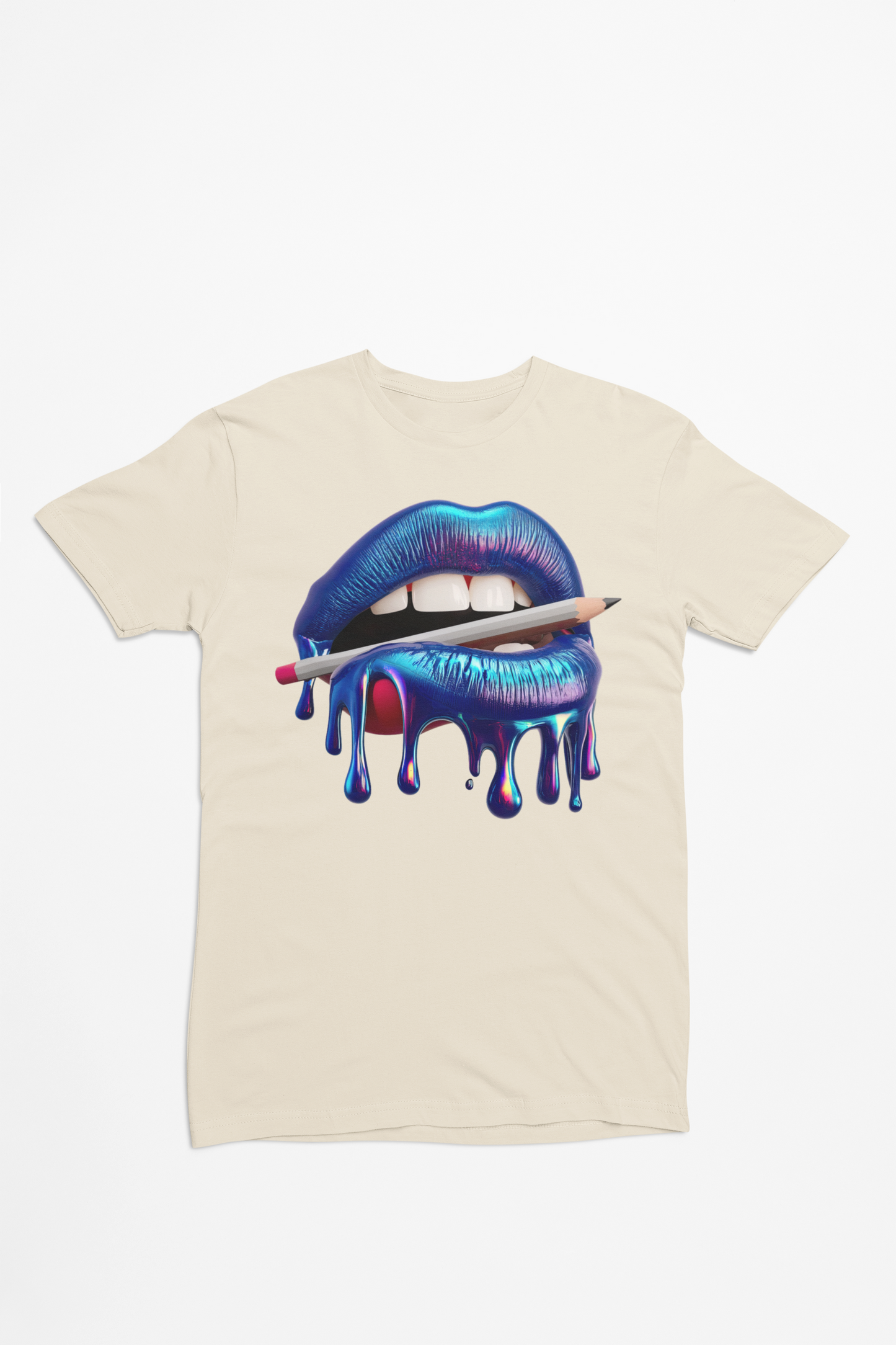 Creative Kiss Tee - Luscious Lips & Pencil Drip Art