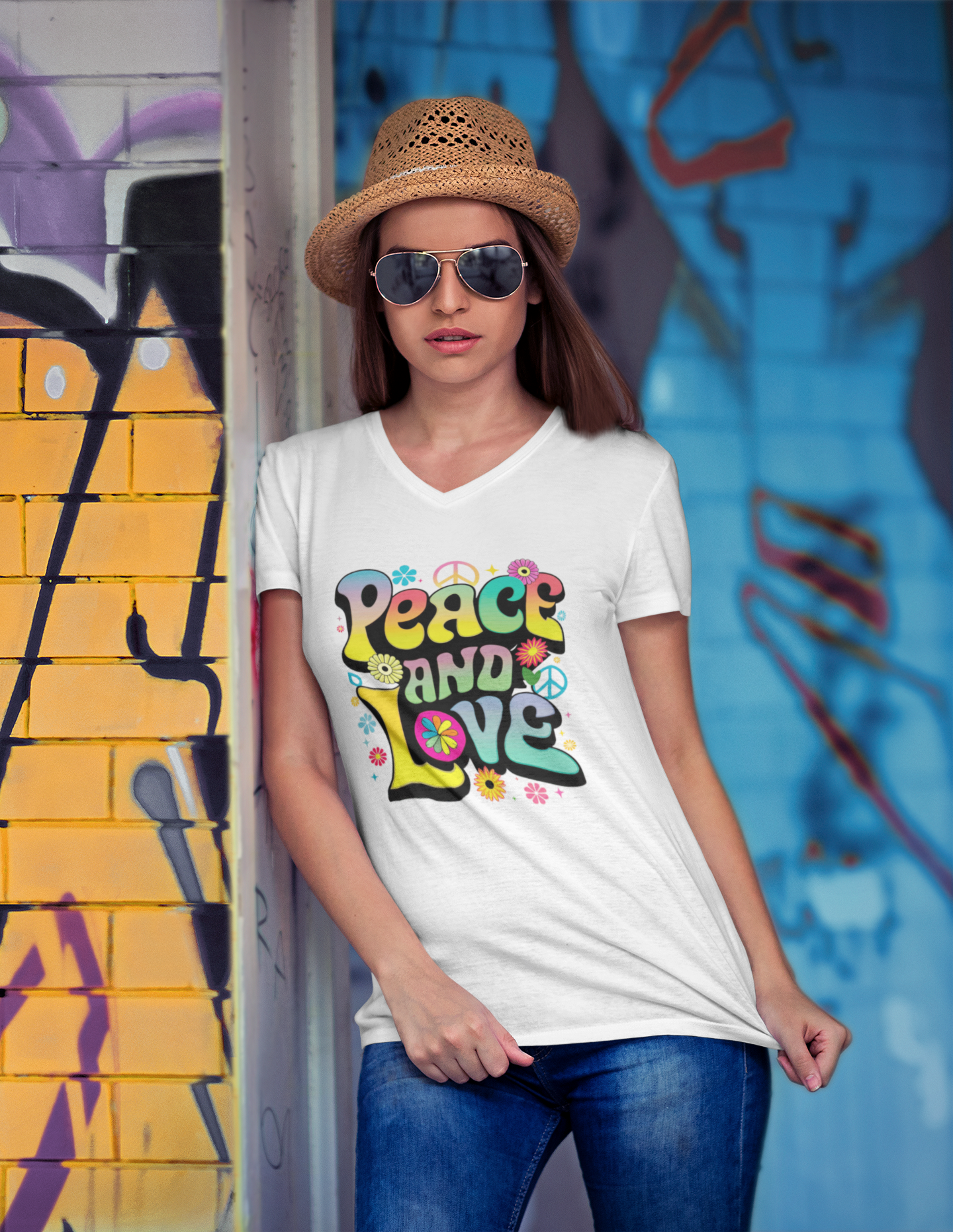 Peace and Love Tee - Groovy Flower Power Revolution