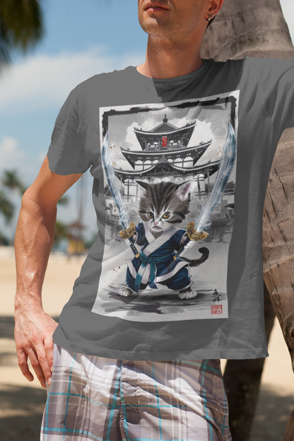 Samurai Kitten - Epic Warrior Cat Graphic Tee
