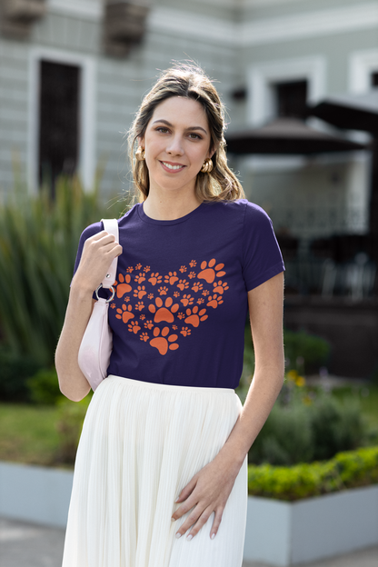Paw-Filled Love Tee - Canine Devotion Heart Design