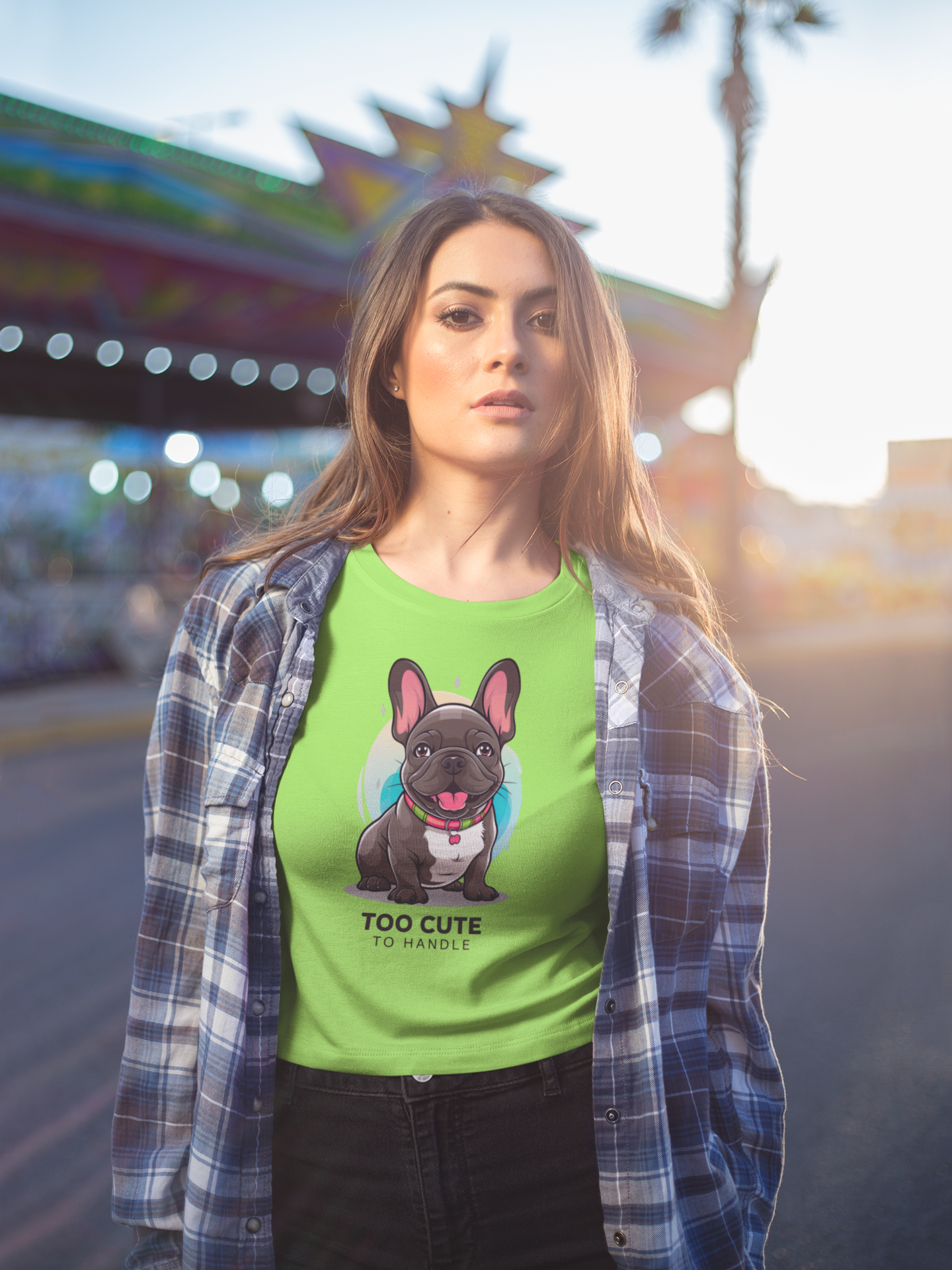 Too Cute Frenchie - French Bulldog Tee with Playful Charm