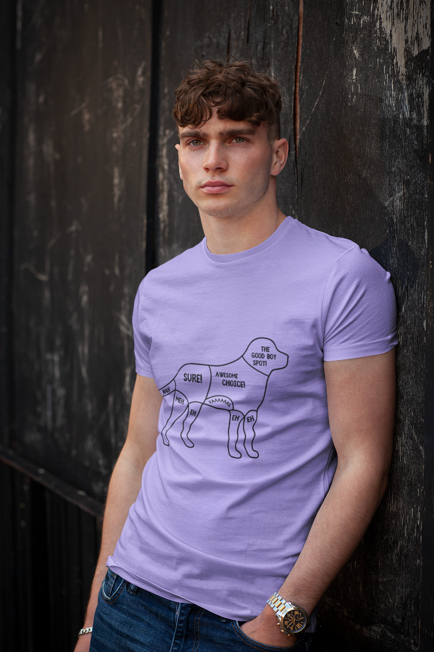Canine Caress Map - 'Scratch And Pet Guide' Comfort Zones Tee