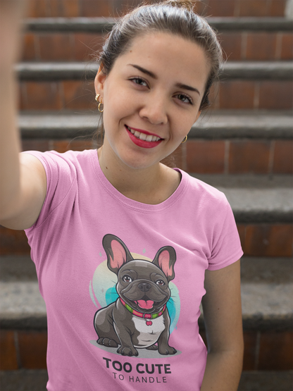 Too Cute Frenchie - French Bulldog Tee with Playful Charm
