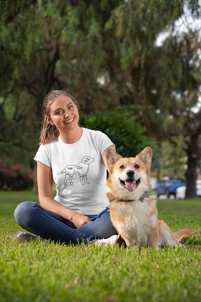 Canine Caress Map - 'Scratch And Pet Guide' Comfort Zones Tee