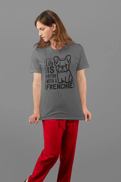Frenchie Love Tee - Canine Charm in Monochrome
